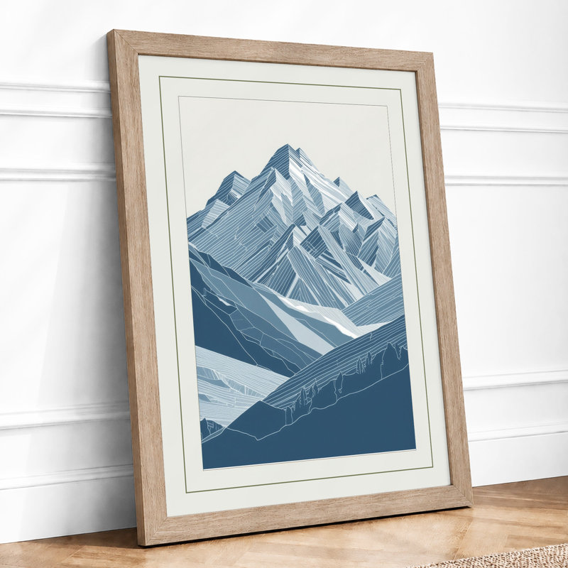 Alpine Ridges Minimalist - Print, A1 - 84.1 x 59.4 cm, Oak