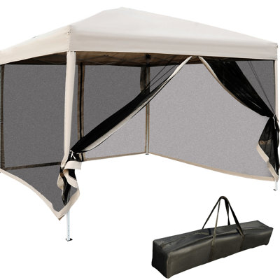 10' X Pop Up Canopy Tent With Netting - Height Adjustable For Outdoor Reunions In Garden And Patio Spacious 10 Easy To Carry 210d Portable Size Outdoor, Garden, Accommodates Transport