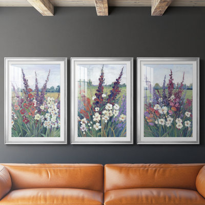 FLORAL Series DCXLI  -Custom Framed  Premium Print W Matt - 3 Pieces