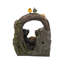 Fontaine décorative à deux niveaux 18,5 x 11,8 x 22,6 po avec motif animalier des bois
