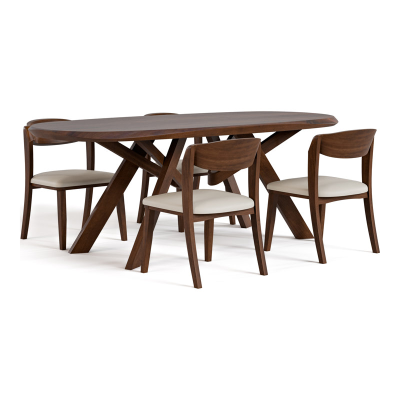 Ensemble de table de salle à manger 5 pièces Rozella, 5 Pieces: Table, 4 Chairs