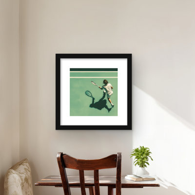 Tennis Player  Brown Sports  Games Framed Matted Print
