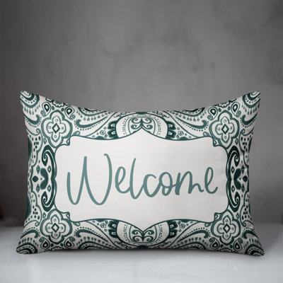 Paisley Outdoor Reversible Throw Pillow