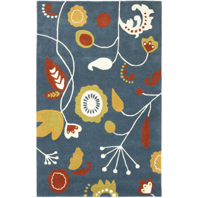 Tapis bleu touffeté à la main Chanler