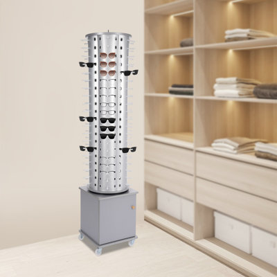Floor-Standing Sunglasses Display Stand With Storage Cabinet
