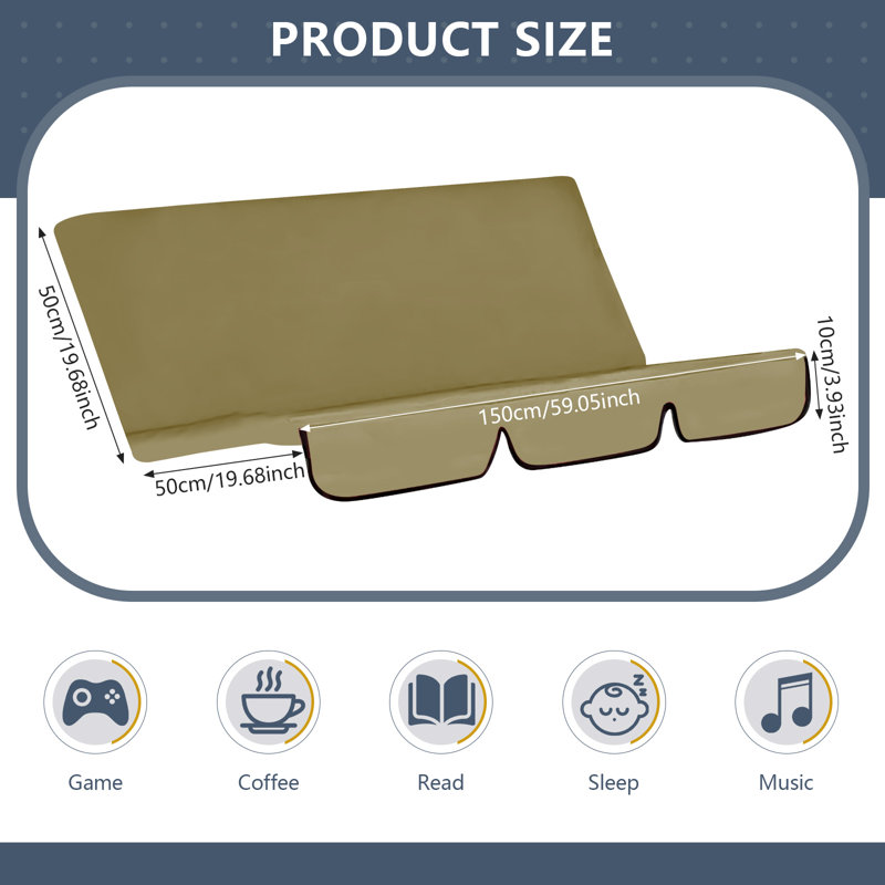 Housse de protection pour coussin de balancelle de véranda, beige, Beige