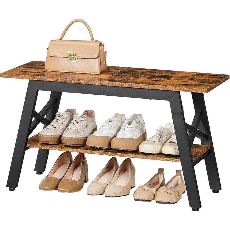 Banc Hoe avec rangement, range-chaussures L 31,5 po, vestibule industriel