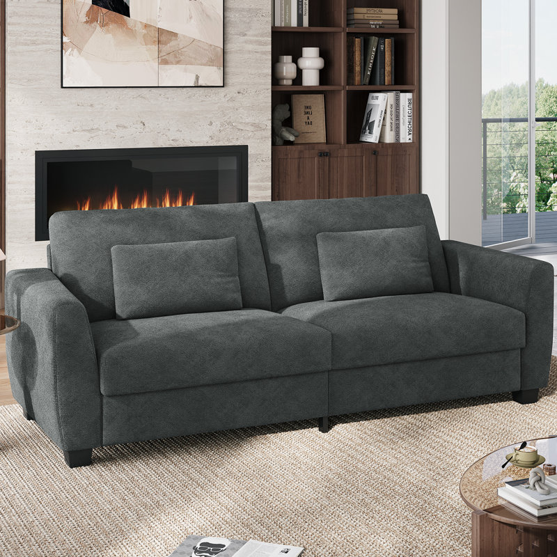 79'' W Modern Loveseat Sofa, Comfy Velvet Couch with Spring Cushion, Removable Cover, Sturdy Frame, Deep Seat, Easy Assembly for Living Room, Bedroom, Office, and Small Space, Gray