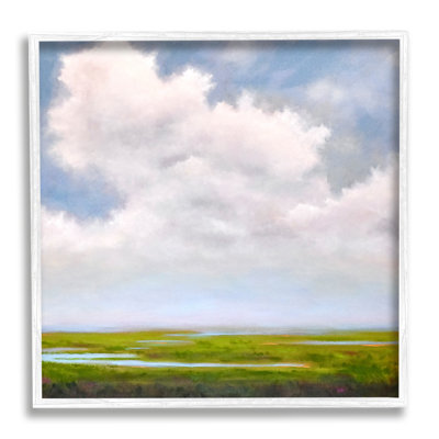 «Panoramic Meadow Horizon Clouds» par Catherine Andersen - peinture sur bois