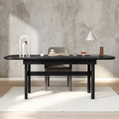 83.9'' W Solid Oak Executive Computer Desk