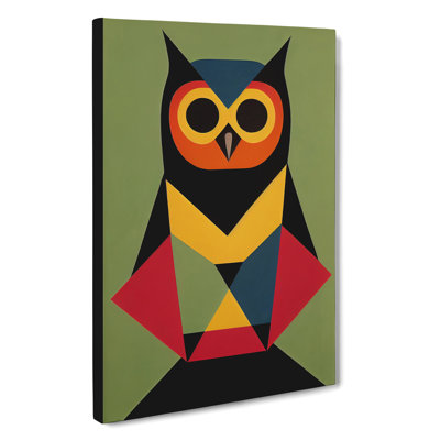 Abstract Owl In Colour No.4 - Wrapped Canvas