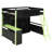 3 Drawers Modern Loft Bed With Lighted Desk And Storage Bookcase, Full Size-1059518083