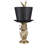 23.5" Gold Rabbit Table Lamp With Top Hat Linen Shade