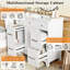 Meuble-lavabo simple 36 po avec 1 armoire, 3 tiroirs et comptoir en céramique-2128015080-2128015081