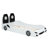 White Twin Race Car Design Bed With Led And Supportive Back Cushion - Solid Delightful Platform In Feature Soft Stylish Sleep Space-1268480955