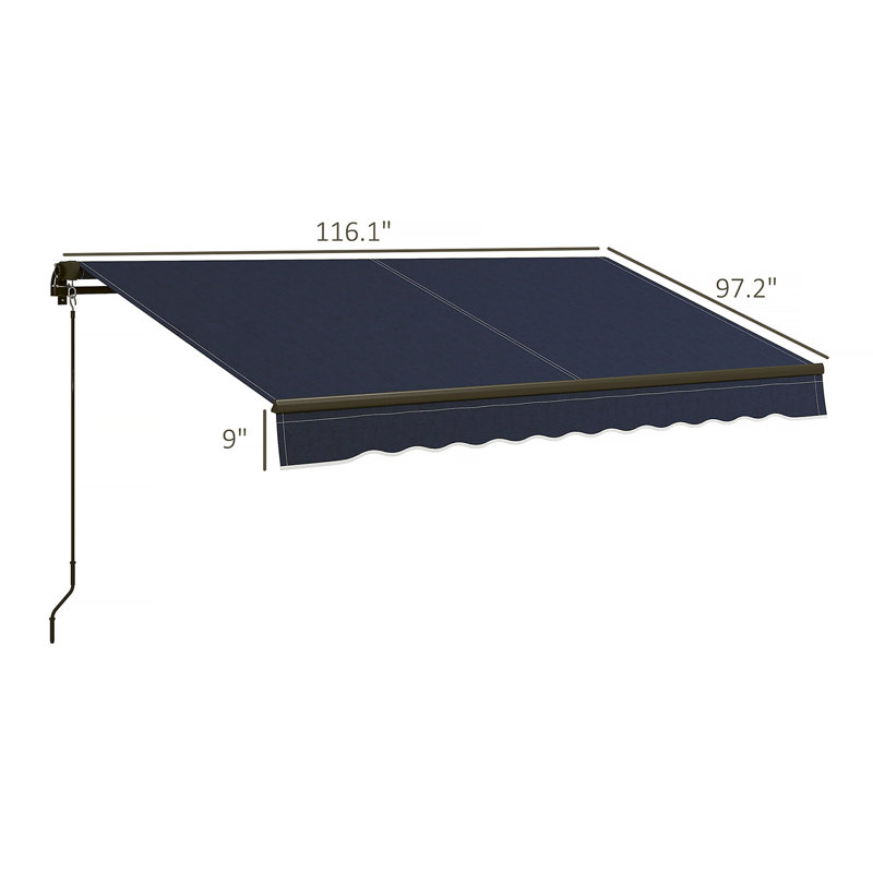 Auvent rétractable de 10 pi x 8 pi Outsunny, Bleu