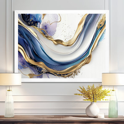 «Ratchford Golden Silence Of Minimal Marble Waterfall I», art mural minimaliste abstrait