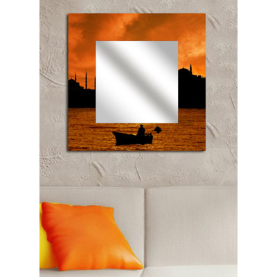 Miroir décoratif élégant avec plexiglas, 19,7 po x 19,7 po | Cadre durable en 100% panneau de fibres à densité moyenne, épaisseur: 0,3 pouce | Idéal pour le salon, la chambre à coucher ou le vestibule, il rehausse n'importe quel espace avec une é