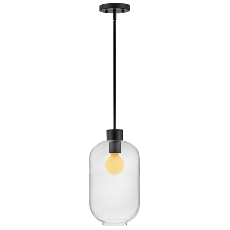 Carlene 1 - Light Cylinder Pendant, Black