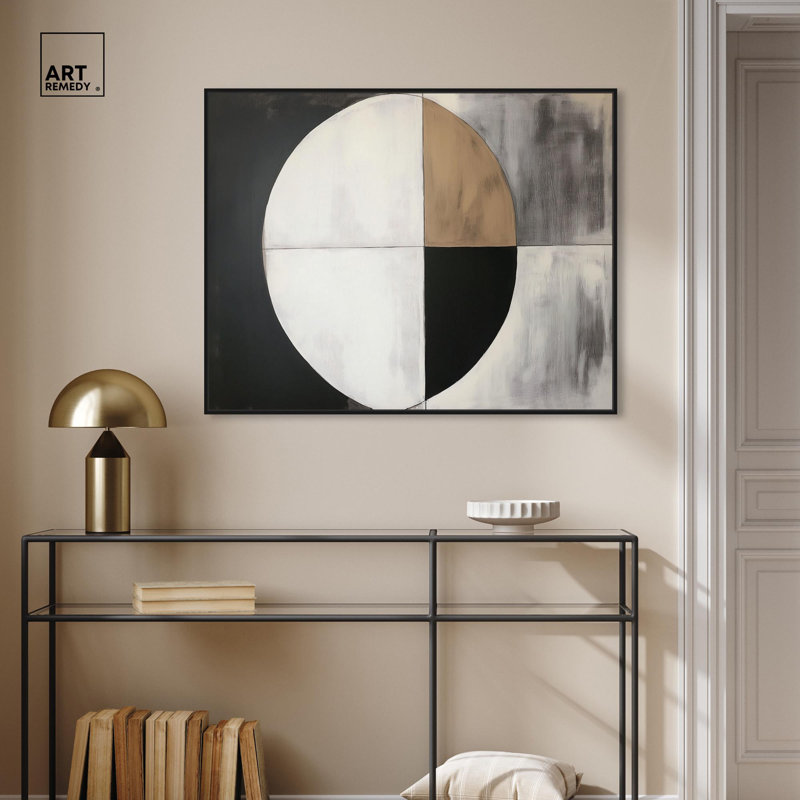 Art sur toile Woodland Whisper II Midcentury, H 37 po x l 31 po, Cadre flottant noir
