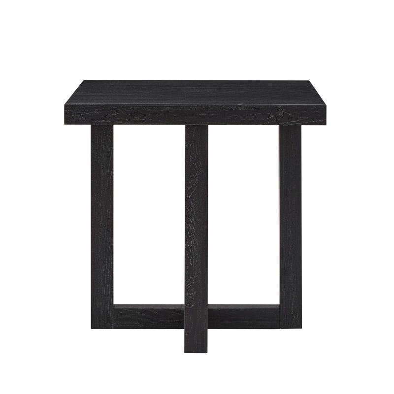 Table de bout contemporaine Luno, H 22 po x l 22 po x P 22 po, Noir, Wood