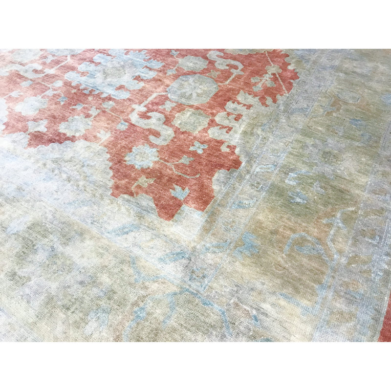 Tapis rouille et beige noué à la main de haute qualité