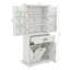 Independent Bathroom Storage Unit Equipped With Doors, Drawers, A Pull-Out Laundry Basket, And Adjustable Shelving