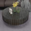 Modern Minimalist Circular Black Coffee Table, 31.4-Inch Natural Wood Colour And Texture-81283415