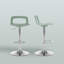 Tabouret de bar rotatif à hauteur ajustable avec dossier bas Dressler, ensemble de 2-643419749