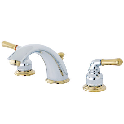 Kingston Brass Magellan Two-Handle 3-Hole Deck Mount Widespread Bathroom Faucet with Retail Pop-Up Drain