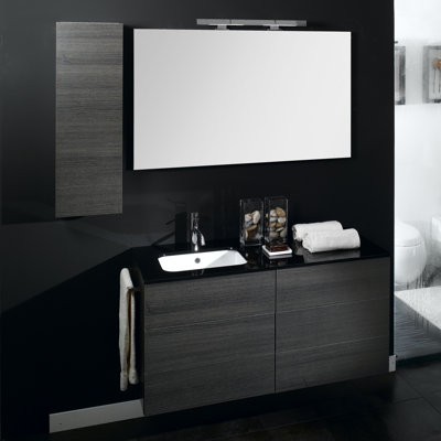 Devon 47.2'' Single Bathroom Vanity with Glass Top