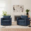 Fauteuil pivotant rembourré en tissu de 34 po de largeur Louretha-1497363394