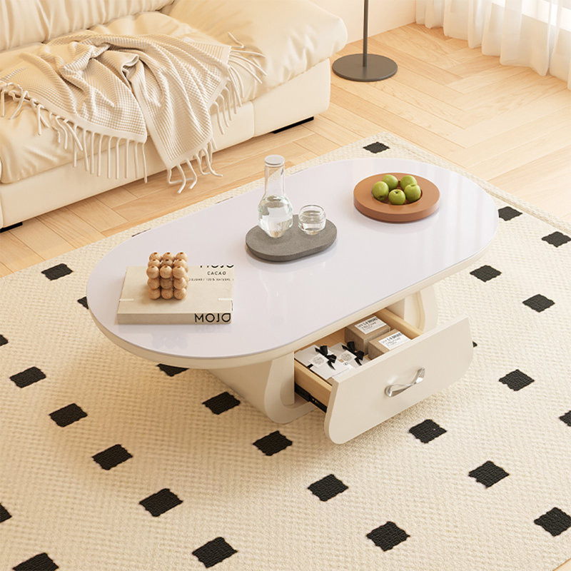 Table ovale simple et moderne, H 16,5 po x L 51,2 po x l 27,6 po 