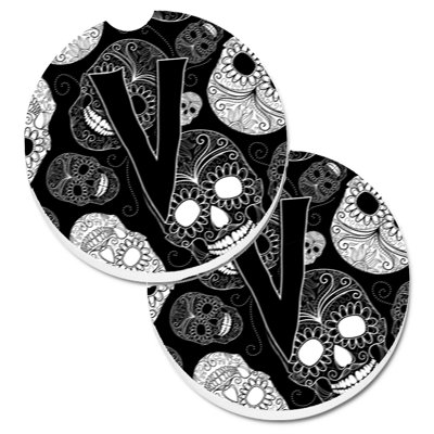 Ceramic Round 2 Piece Car Coaster Set