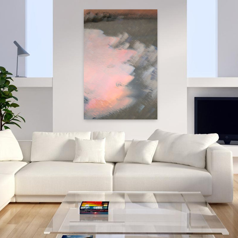 Art contemporain contemporain, paysage de plage abstrait, H 48 po x l 32 po