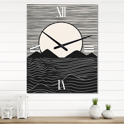 Horloge murale Simple Horizon I - formes abstraites surdimensionnée