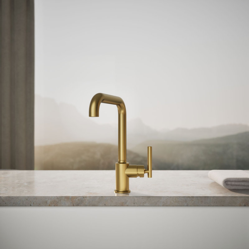 Purist® Single-Hole Kitchen Sink Faucet with 8" Spout, Vibrant Brushed Moderne Brass