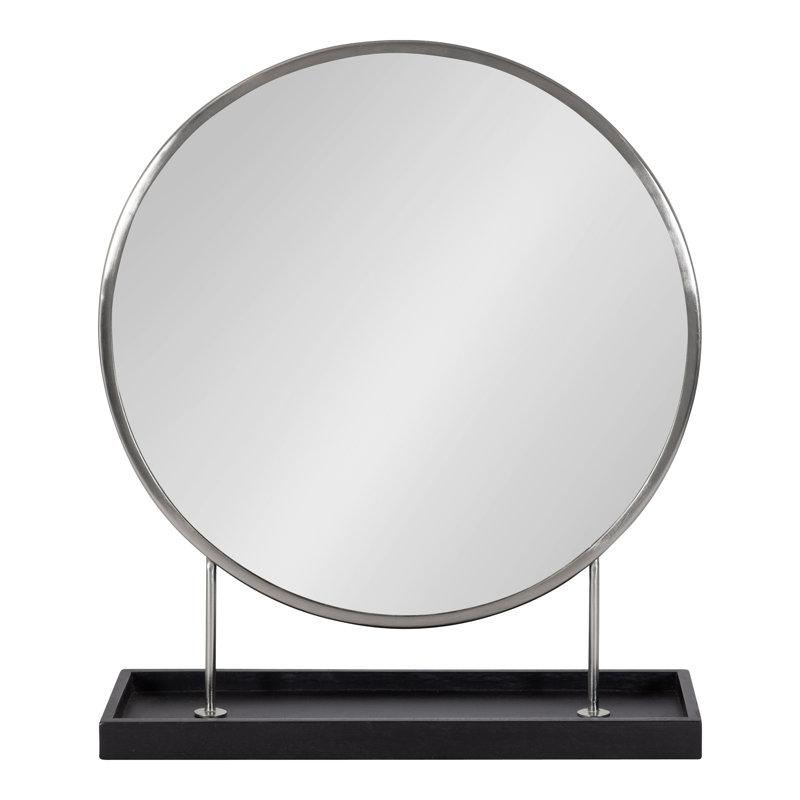 Abdul-Malik Metal Mirror, Silver/Black