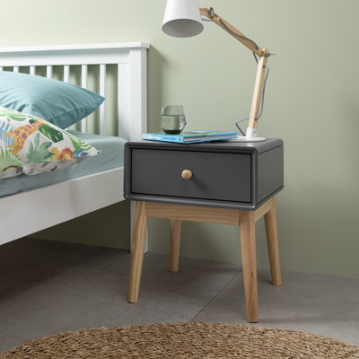 Parsai 40cm W Solid + Manufactured Wood Bedside Table