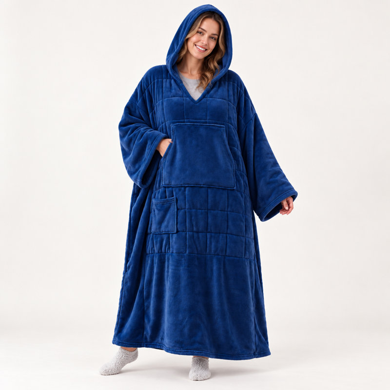Wearable Weighted Snuggle Blanket, Navy