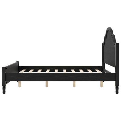 Queen Size Wood Platform Bed with Headboard and Footboard