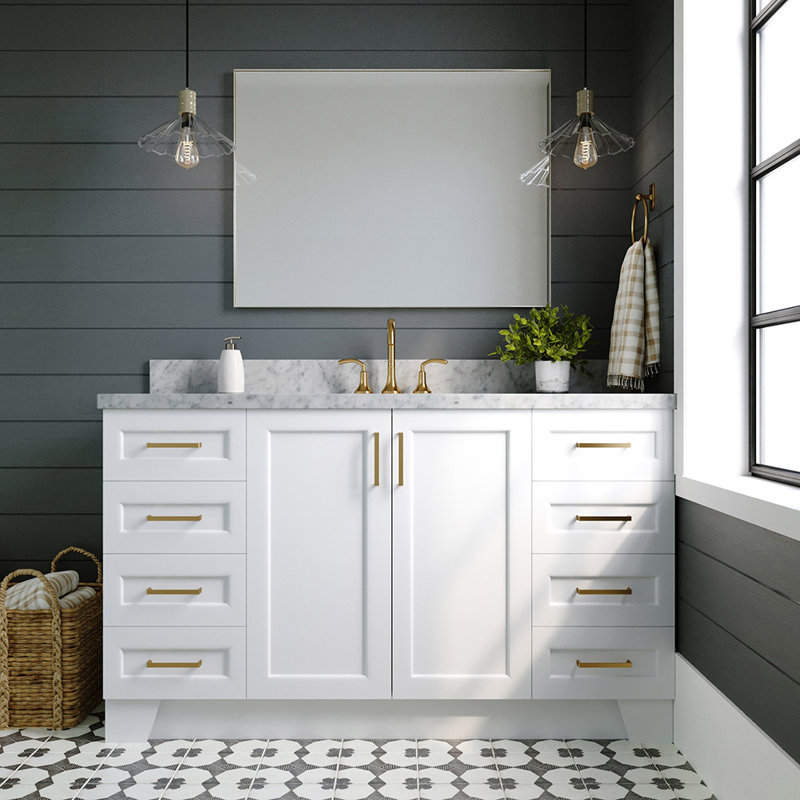 ARIEL TAYLOR 61 IN RECTANGLE SINK VANITY, White, Rectangle