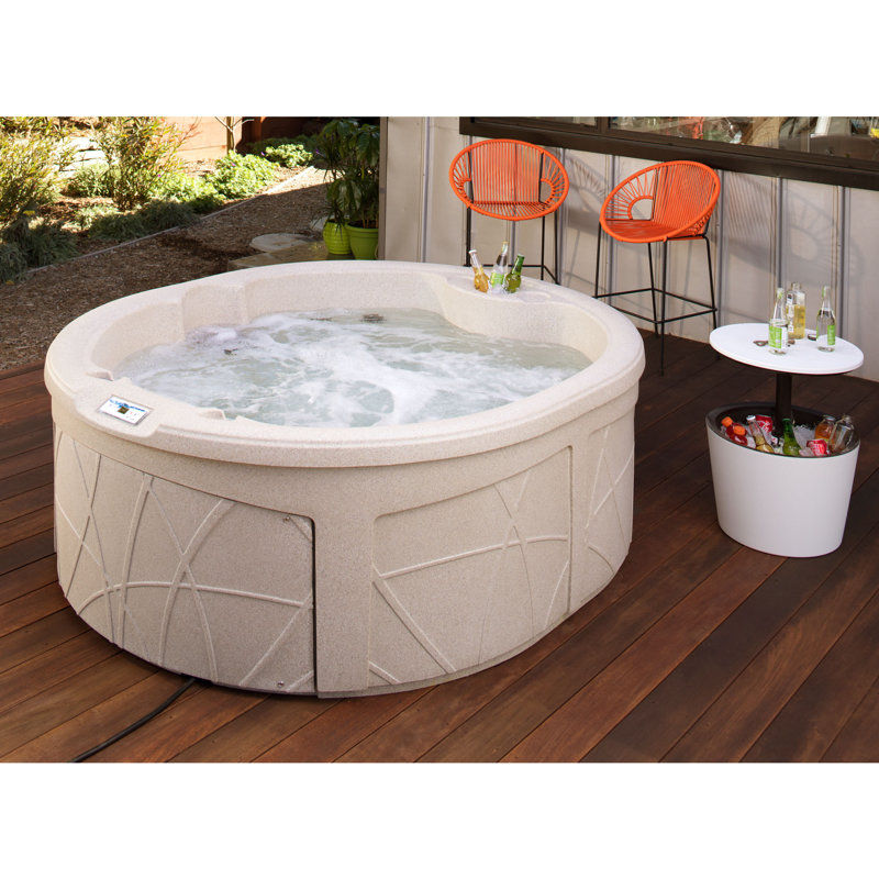 Lifesmart Spas LS200 110 Volt 4-Person 13-Jet Oval Plug and Play Hot Tub, Sand