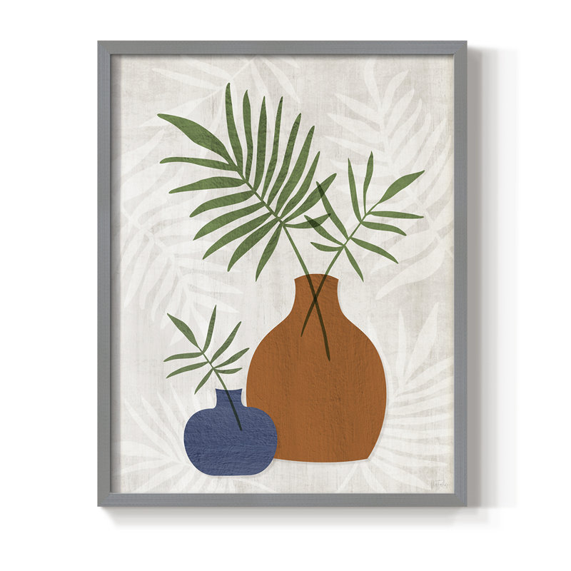 Palm Still Life II, reproduction encadrée - bois massif, Gris, H 15 po x l 12 po