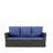 67.7" All-Weather Wicker 3-Seat Patio Sofa With Thick Blue Cushions & Black Frame-56704427