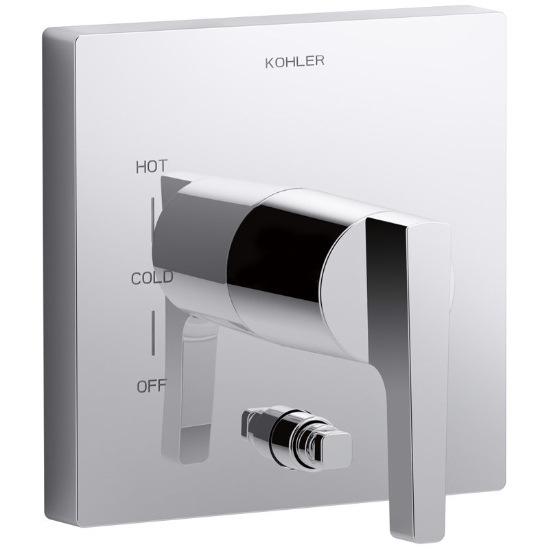 Honesty Valve Trim With Push-Button Diverter And Lever Handle For Rite-Temp(R) Pressure-Balancing Valve, Requires Valve