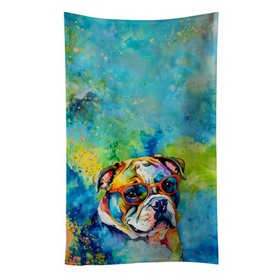 Serviette de cuisine English Bulldog Hippie Dawg
