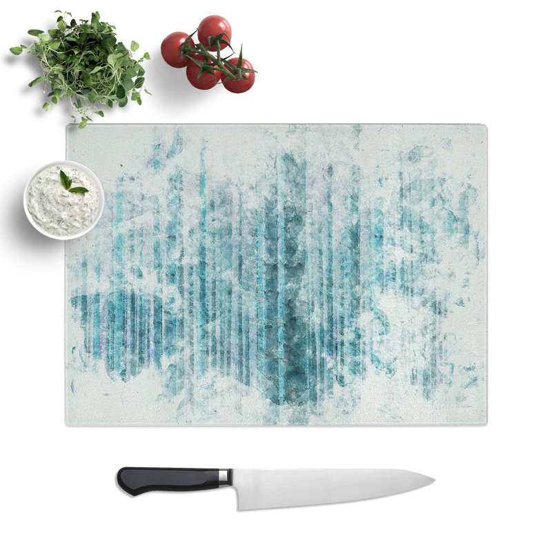 Tempered Glass Forest in the Blue Chopping Board, 20 cm x 28.5 cm