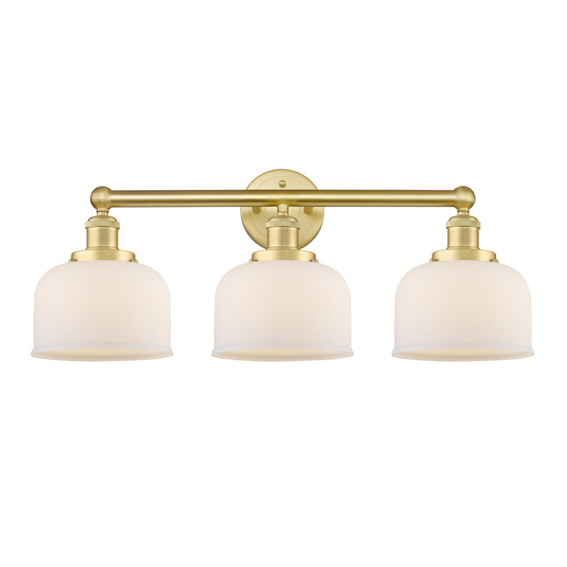 Éclairage pour meuble-lavabo à 3 lumières à intensité variable Raykwan, Blanc mat, Or satiné