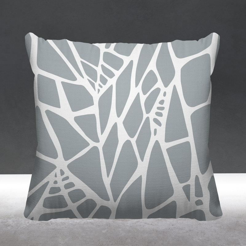 Coussin intérieur / extérieur Rodman Tribal Abstract, L 19 po x H 19 po, gris